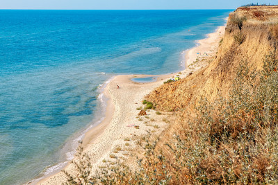 Wild sandy beach with rare people