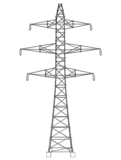 Electric pylon or electric tower concept. Vector