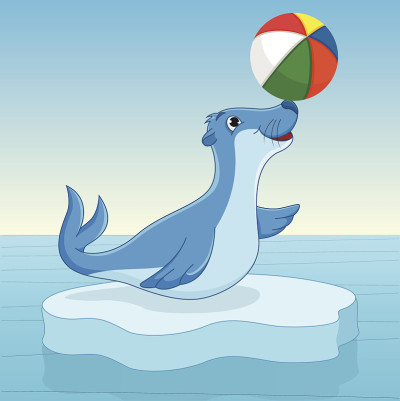 海牛犊矢量图