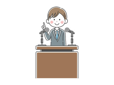 政治家演讲的插图。