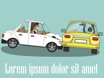 与车祸有关的汽车。