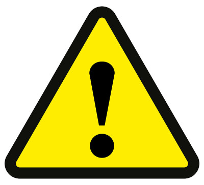 warning danger sign, triangle frame yellow and bla