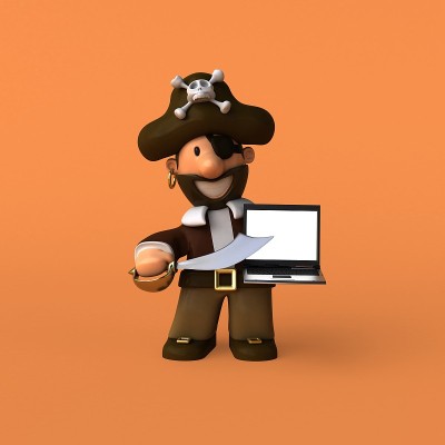 有趣的海盗- 3D插图