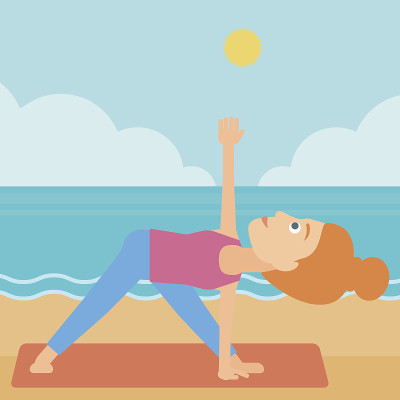 Woman practicing yoga