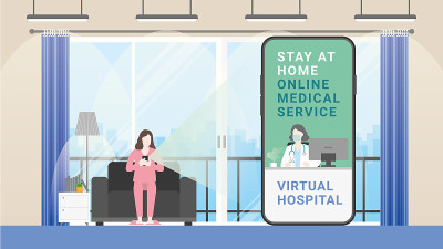 Virtual hospital concept. Online medical service. 