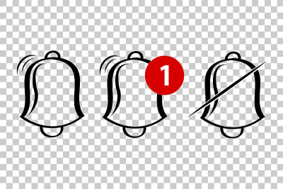 Vector Outline, Icon or Logo, Bell, Ring, alert, n