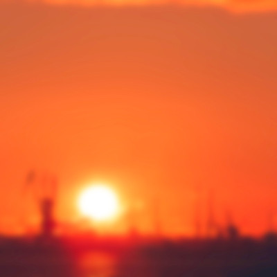 金色的夕阳模糊的影像