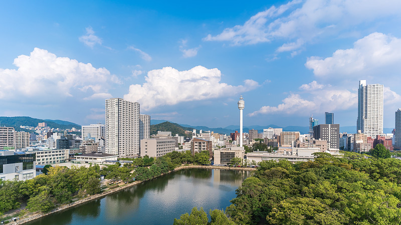 广岛城堡的城市景观