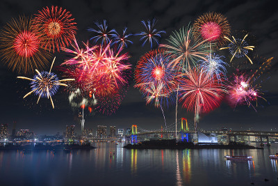 东京台场的烟花。