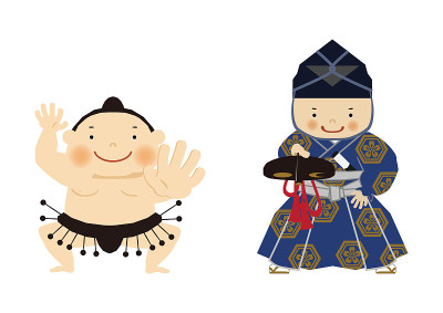 相扑手的插图。