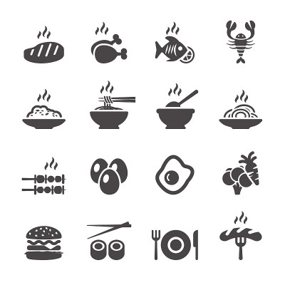 食物图标设置，向量eps10