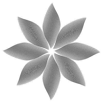 波浪纹是花形的艺术图案。