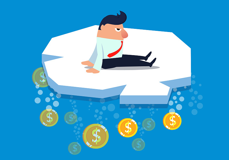 商人的金币全部落入水中