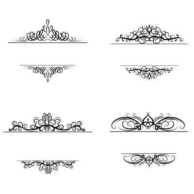 Vintage vector swirl frame set