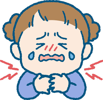 喉咙/脖子痛的女孩的插图