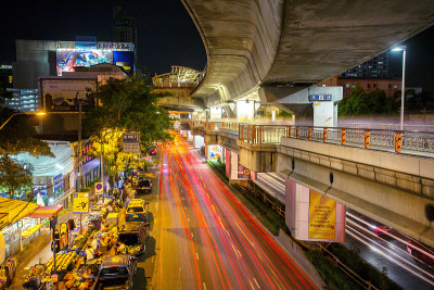 曼谷的城市道路和交通景观