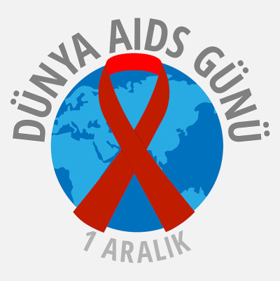 World Aids Day vector concept design - Turkish