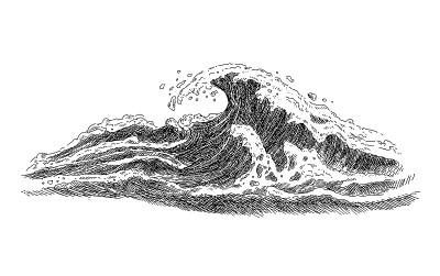 海浪草图。