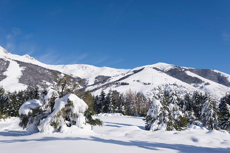 雪景滑雪中心在圣卡洛斯de Bariloche，巴塔哥尼亚，阿根廷。