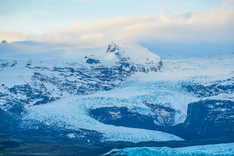 冰岛Fjallsárlón湖雪山的