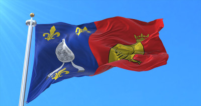 法国新阿基坦的Charente-Maritime旗。3d渲染