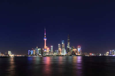 上海夜景和天际线