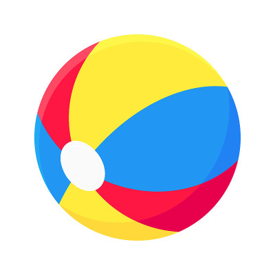 Inflatable beach ball flat style design vector ill
