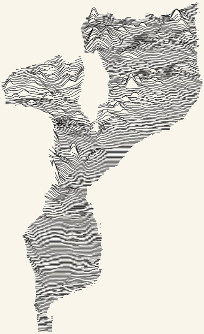 莫桑比克光地形图