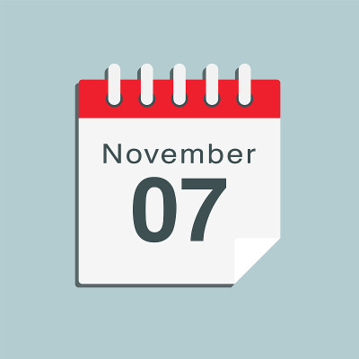 图标日日期11月7日，模板日历页