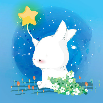 cute animal in watercolor style;