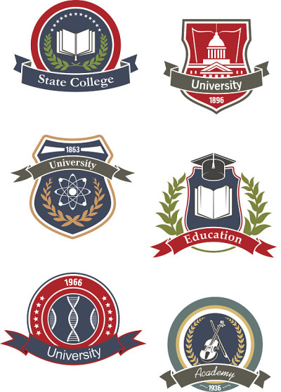 学院，大学，学校和学院的标志