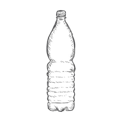 矢量单素描塑料瓶水