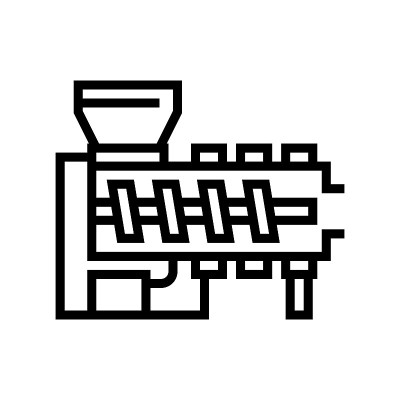 热熔挤出制药生产线图标矢量插图