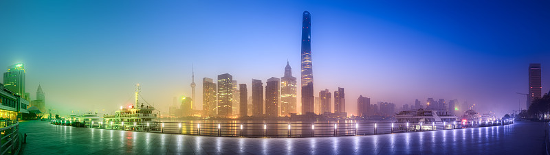 上海天际线的城市