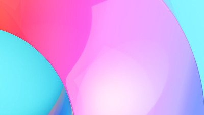 抽象背景的工作。曲线形状在彩色背景，3d渲染
