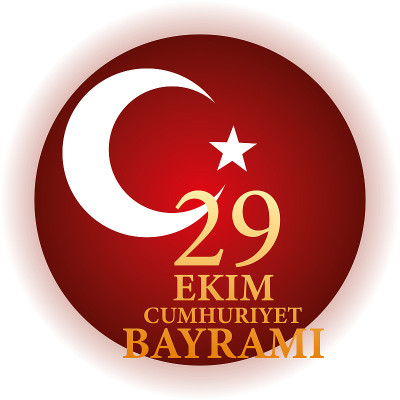 29 ekim cumhuriyet bayrami with white turkish moon