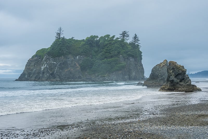 华盛顿州奥林匹克半岛红宝石海滩阴天