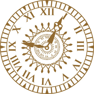 表面古董钟矢量插图