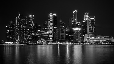 新加坡滨海湾的夜景