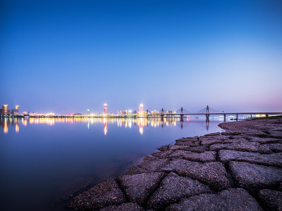 中国现代城市夜景全景