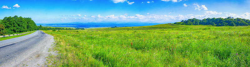 Driving road on the slope of the Caucasus Mountain