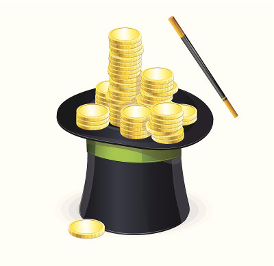 魔术帽矢量和金币