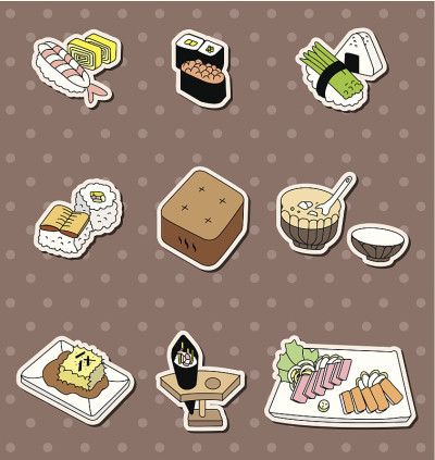 卡通日本食品贴纸