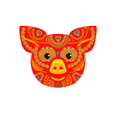 中国新年猪头