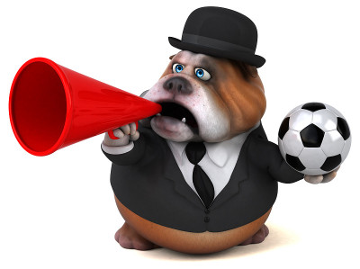 有趣的斗牛犬- 3D插图
