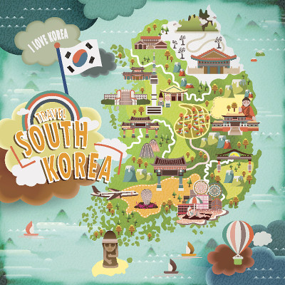 韩国旅游地图