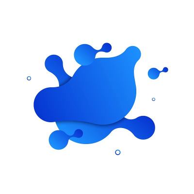 矢量流体隔离抽象几何珊瑚蓝色梯度形状现代网站和平面设计的白色背景。