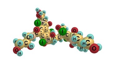 碘二醇的分子结构孤立在白色上