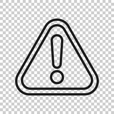Exclamation mark icon in transparent style. Danger