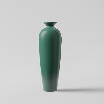 白色背景的3d陶瓷花瓶